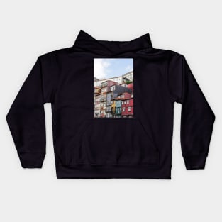 Colored Houses in Porto, Portugal Kids Hoodie